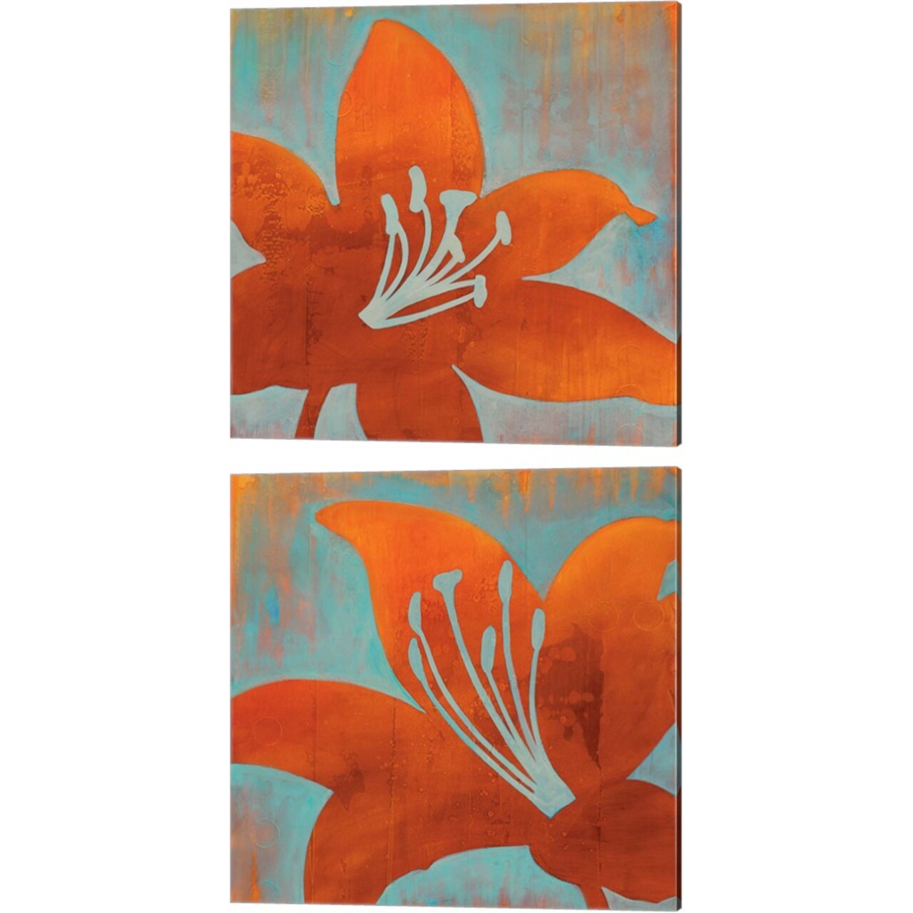 Cosmic Bloom by Stacey D 14" x 14" Canvas Wall Art (Set of 2)